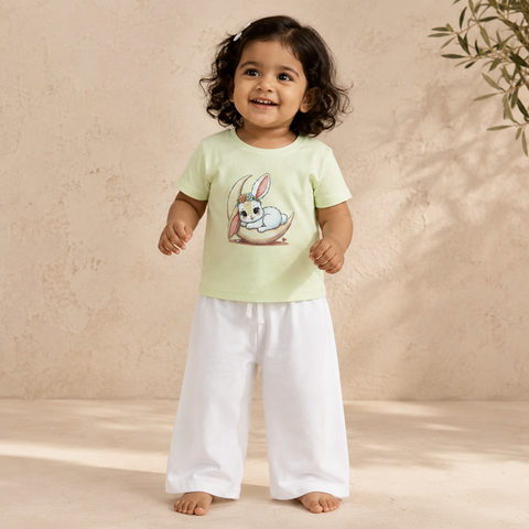 Bella the Bunny Co-ord Set Lyocell Cotton | Yellow White