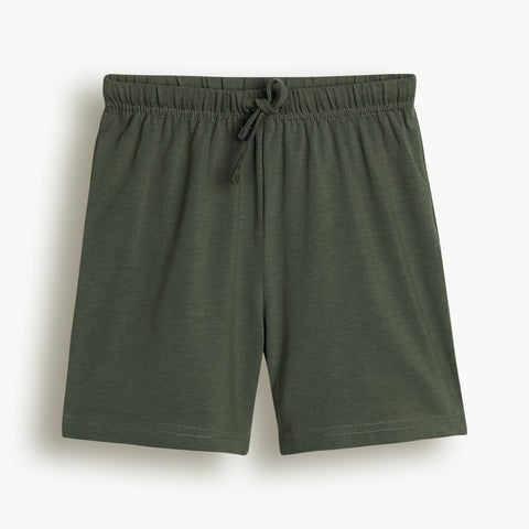 Lyocell Cotton Girls Tshirt Shorts Set "Coco & Bella"  print, Olive Green