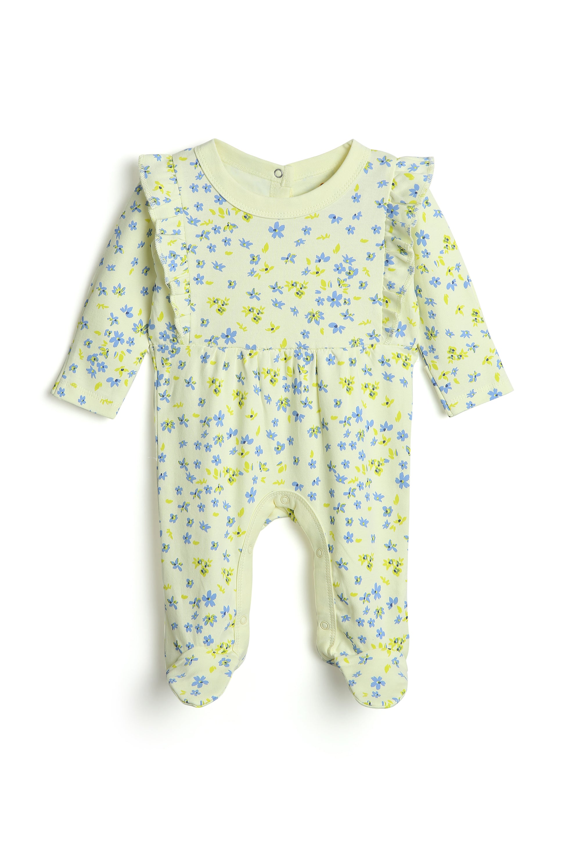 Floral Ruffle Footie