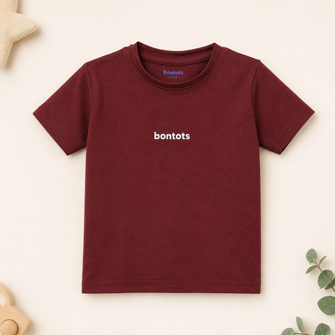 "bontots" Logo Co-ord Set Lyocell Cotton Blend | Maroon