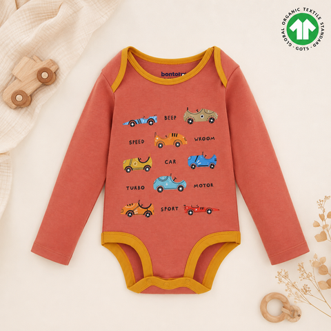 Organic Cotton Bodysuit (2pc Combo) Lavender and Rust Orange