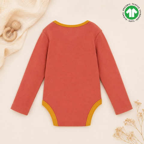 Organic Cotton Bodysuit (2pc Combo) Lavender and Rust Orange