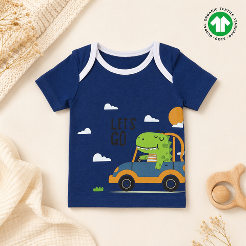 Organic Cotton Blue Tshirt Shorts 2 Pcs Set Boys