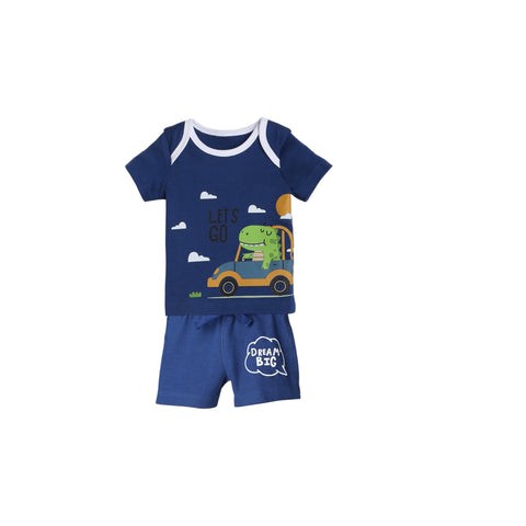 Dinosaur Car Soft Breathable T-Shirt & Shorts Summer Outfit