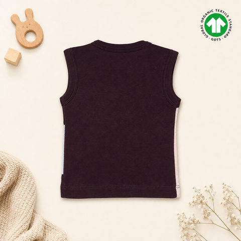 Organic Cotton Baby Jhabla Sleeveless Vest – Cute Bear Print & Snap Buttons