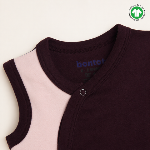 Organic Cotton Baby Jhabla Sleeveless Vest – Cute Bear Print & Snap Buttons