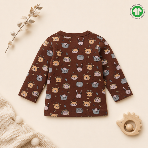 Organic Cotton Baby Jhabla with Cute Animal Print
