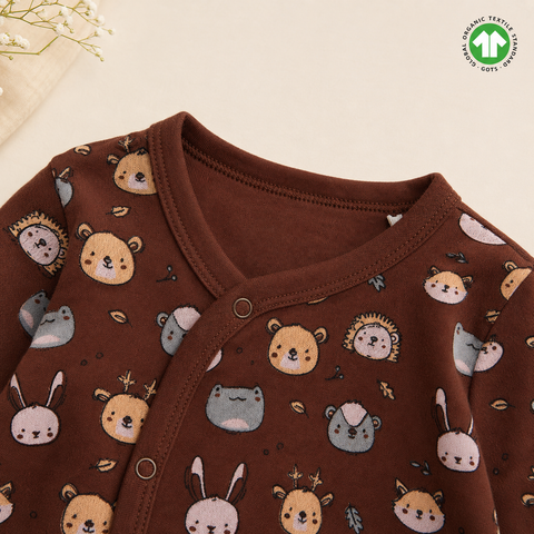 Organic Cotton Baby Jhabla with Cute Animal Print