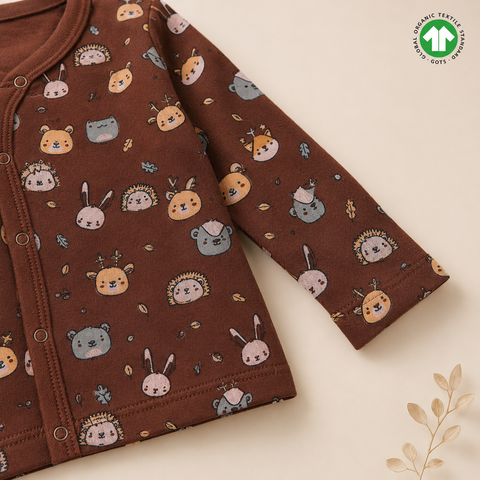 Organic Cotton Baby Jhabla with Cute Animal Print
