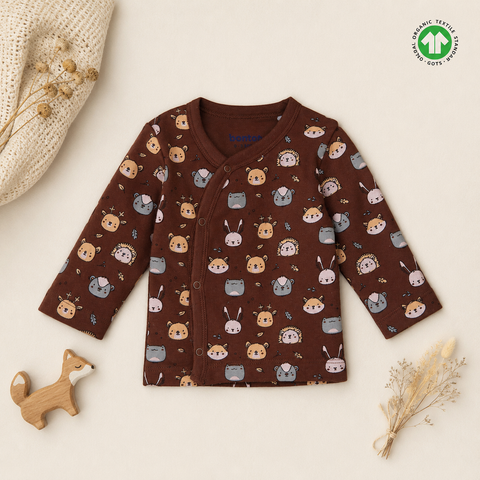 Organic Cotton Baby Jhabla with Cute Animal Print