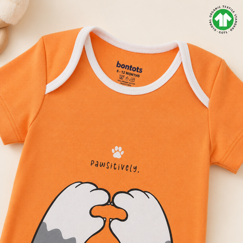 "Pawsitively" Cute Organic Cotton Baby Tee – Soft, Playful & Everyday Comfy