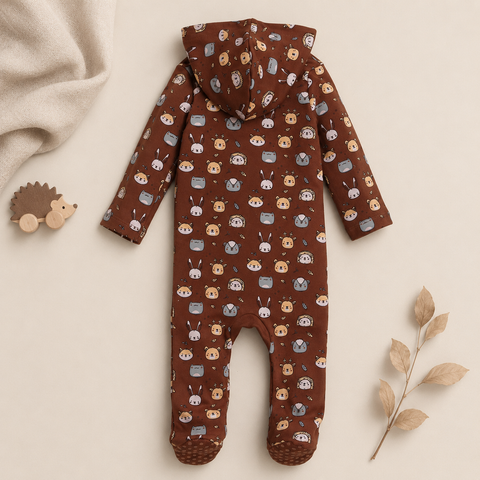 Organic Cotton Sleepsuit (2pc Combo) Brown & Yellow