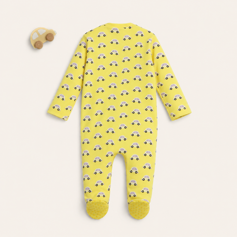 Organic Cotton Sleepsuit (2pc Combo) Brown & Yellow
