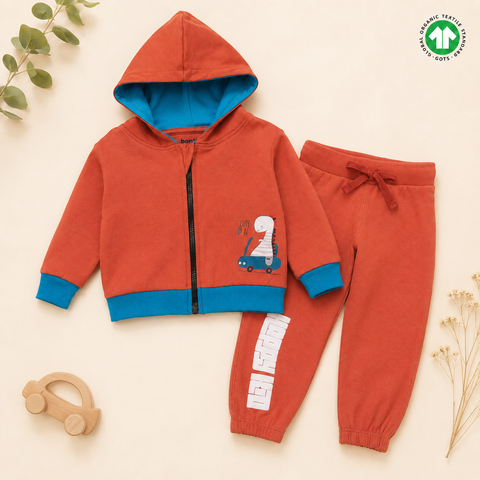 Organic Cotton Zipper Hoodie Jogger 2 Pcs Set