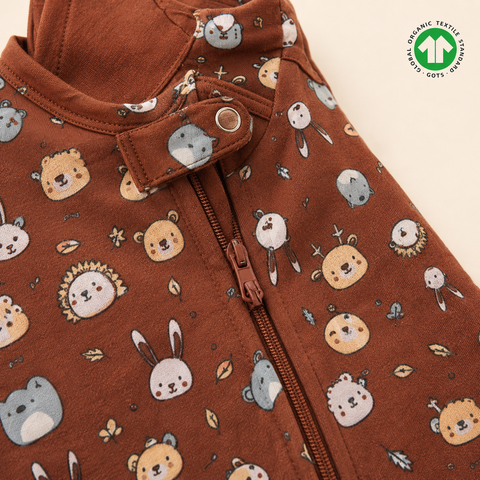 Cozy Critters Organic Cotton Hooded Sleepsuit – Soft, Snug & All-Season Warmth