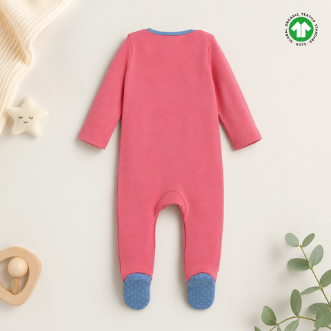 Chill Out! Ice-Cream Pink Organic Cotton Sleepsuit – Soft, Snug & Super Cute