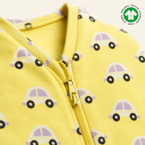 Sunny Drive Organic Cotton Sleepsuit – Soft, Safe & Super Easy Dressing