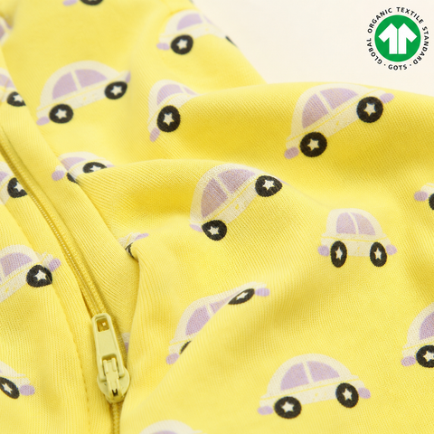 Sunny Drive Organic Cotton Sleepsuit – Soft, Safe & Super Easy Dressing