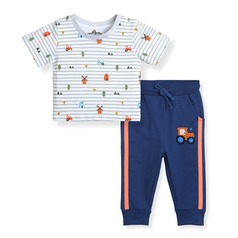 Little Routes Organic Cotton Tee–Jogger Set