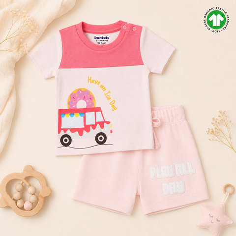 Organic Cotton Ice Cream Truck  T-Shirt & Shorts Co-Ord Set