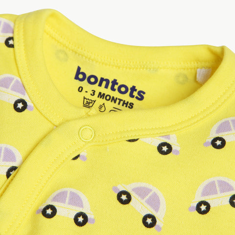 Car Print Sleeveless Front Open Summer T-Shirt & Soft Shorts Breathable Infant Toddler Outfit