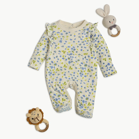 FLORAL RUFFLE FOOTIE