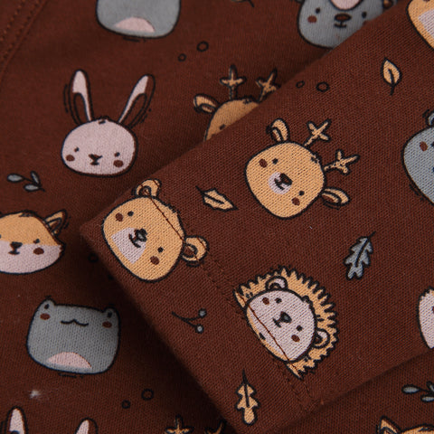 Organic Cotton Baby Jhabla with Cute Animal Print – Soft Breathable, Snap Button Front Open