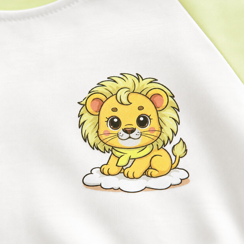 Mimo the Lion | Raglan Night Suit | Lyocell Cotton | Green