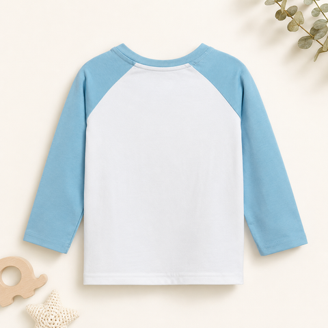 Kiki the Monkey Raglan Nightsuit Lyocell Cotton - Blue