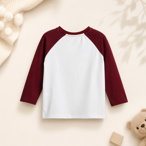 Poko Panda Raglan Nightsuit Lyocell Cotton | Maroon