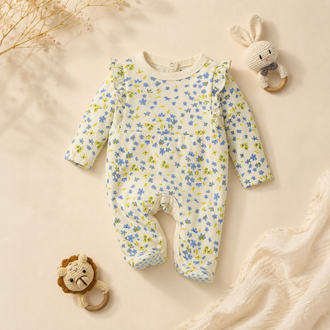 FLORAL RUFFLE FOOTIE