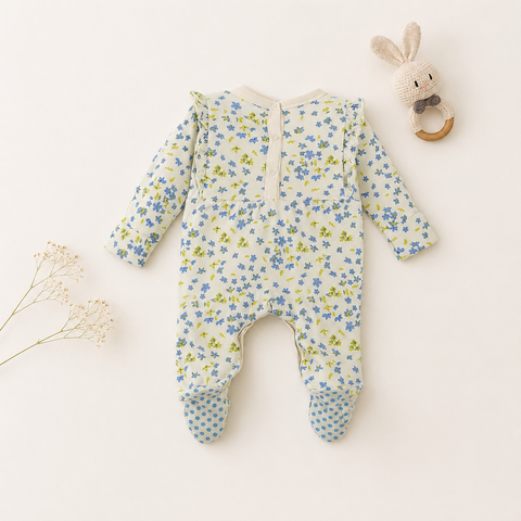 FLORAL RUFFLE FOOTIE