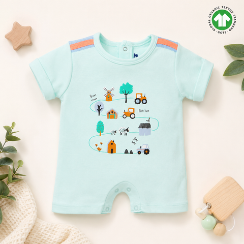 Organic Cotton Romper Boys Light Green