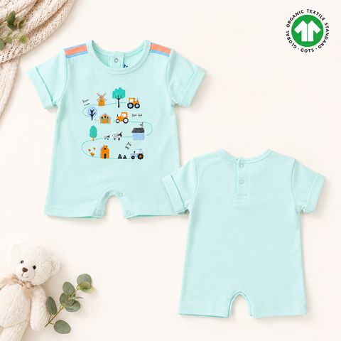 Organic Cotton Romper Boys Light Green