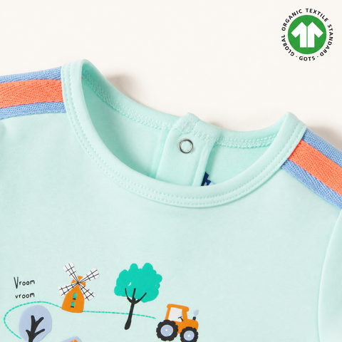 Organic Cotton Romper Boys Light Green