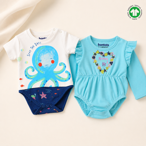 Ocean Love Organic Cotton Bodysuit Duo (Pack of 2)