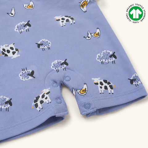 Organic Cotton Romper Half Sleeve Boys Grey