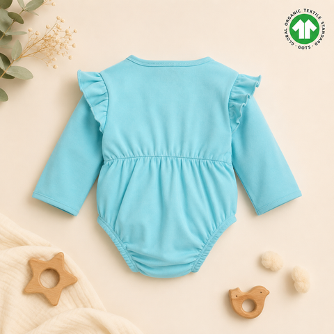 Organic Cotton Bodysuit Full Sleeve Girls Green