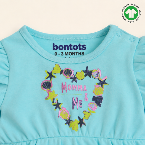 Organic Cotton Bodysuit Full Sleeve Girls Green