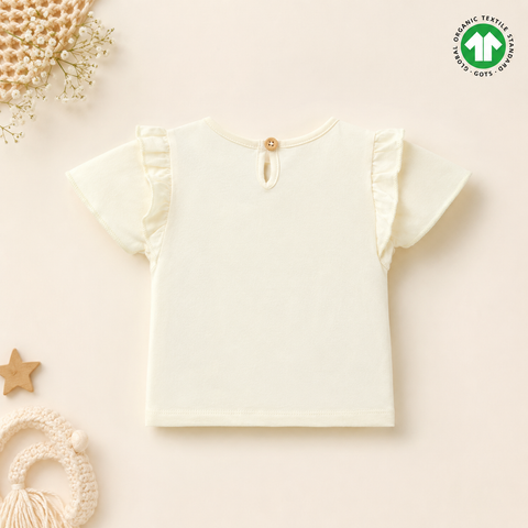 Organic Cotton Ruffle T Shirt and Shorts 2 Pcs Set