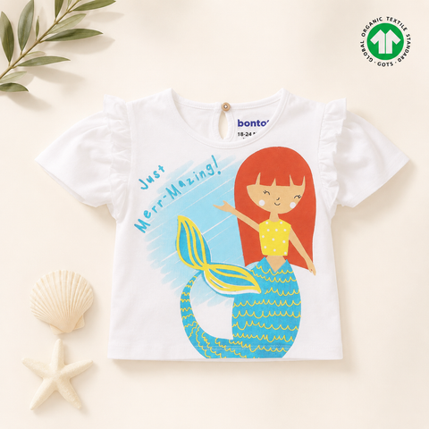 Organic Cotton Ruffle Tshirt and Shorts 2 Pcs Set Girls