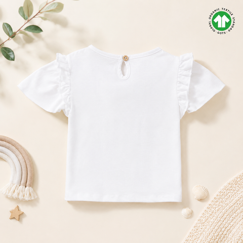 Organic Cotton Ruffle Tshirt and Shorts 2 Pcs Set Girls