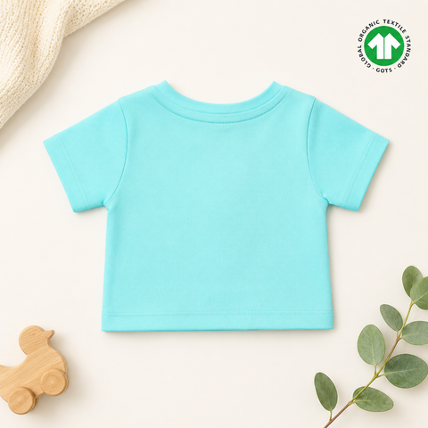 Organic Cotton Half Sleeve TShirt Farm Print Green