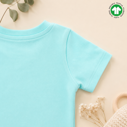 Organic Cotton Half Sleeve TShirt Farm Print Green