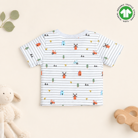 Organic Cotton Farm AOP Print T Shirt Shorts 2 Pcs Set