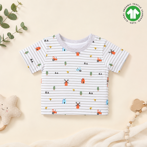 Organic Cotton Farm AOP Print T Shirt Shorts 2 Pcs Set