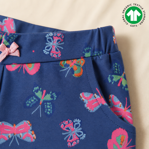 Organic Cotton Butterfly AOP Print Girls Blue