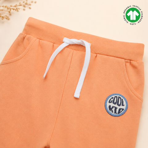 Organic Cotton Solid Color Jogger Boys Orange