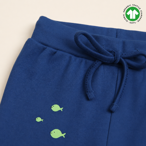 Organic Cotton Whale Patch Pajama Blue