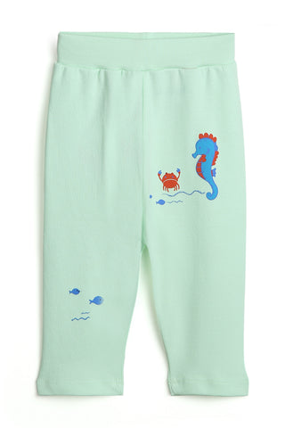 Organic Cotton Crab Print TShirt Pajama Set 2 Pcs Set